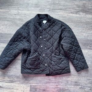 Time and Tru Charcoal Quilted Puffer Jacket